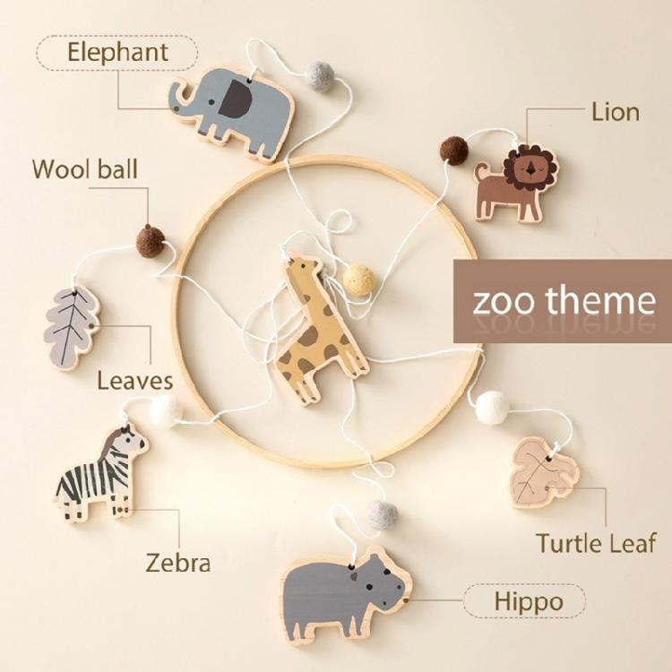 Handcrafted Pinewood Baby Bed Toy Development Toy Easy Install With Forest Animals And Noise Frees Rotating Mechanism