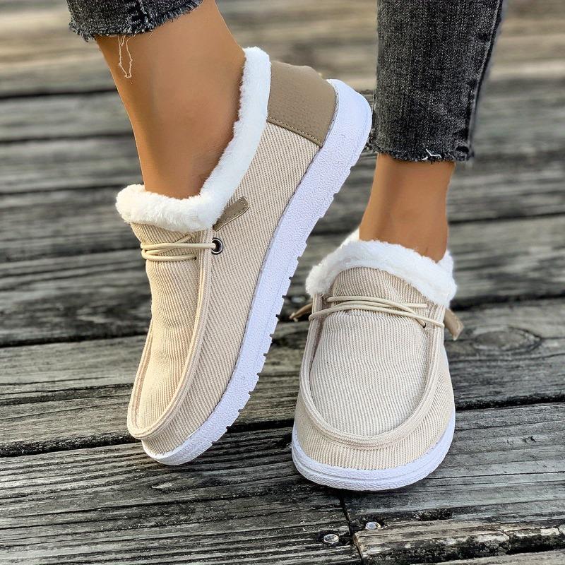 Women's Winter Furry Slip-Resistant Platform Sneakers/Boots - Thick Platform Height Increase