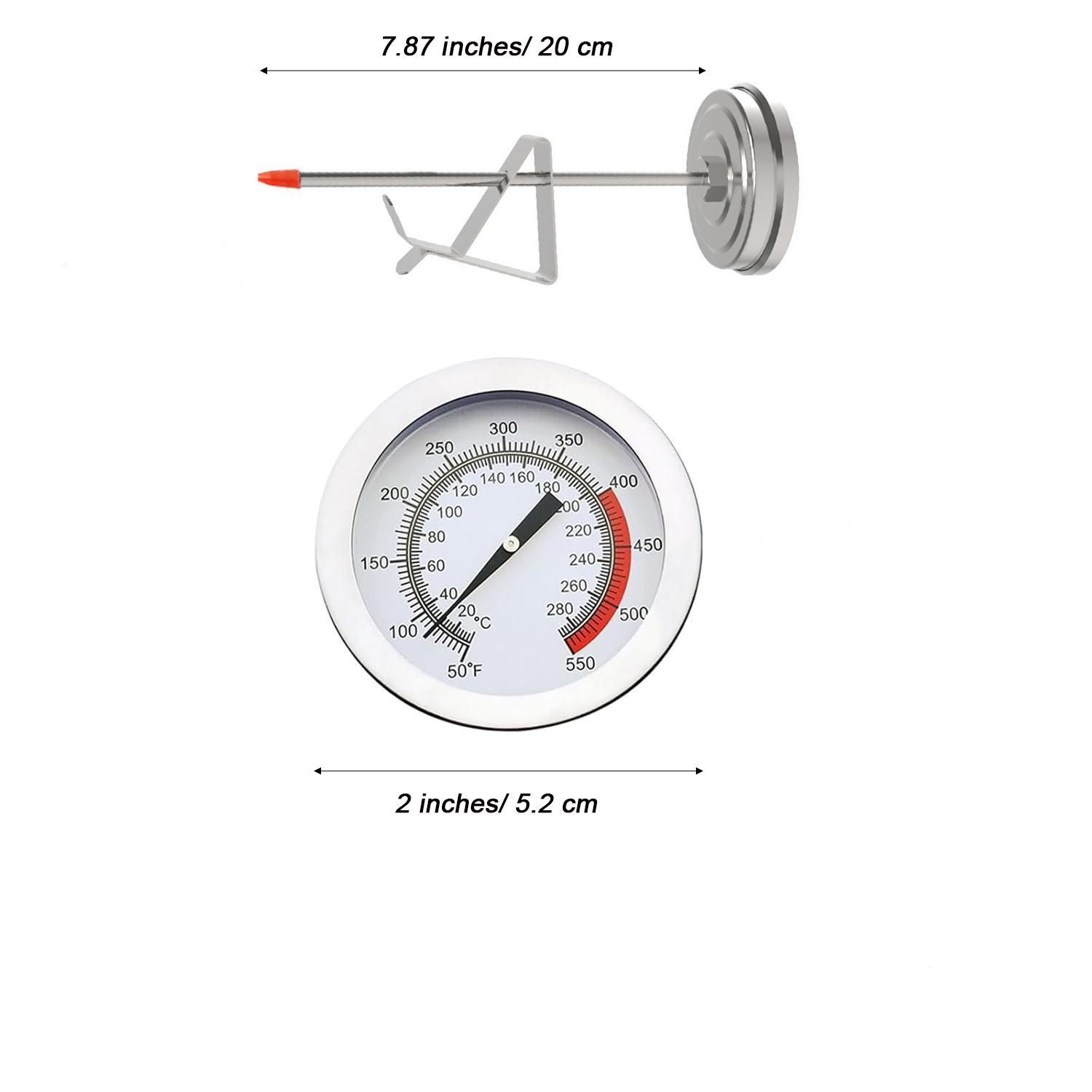 Кухонный термометр с зажимом для кастрюли, мгновенный термометр для мяса, длинный циферблатный термометр для приготовления пищи, приготовления конфет, жарки во фритюре