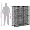 Gabion Raised Bed 2 Pcs Silver 130 X 50 X 150 Cm