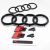 Glossy Black 192mm 275mm tt 2010-2019 S4 Badge ABS Car Styling Hood Front Bonnet Grill Rear Trunk S4 Emblem Stickers Accessory