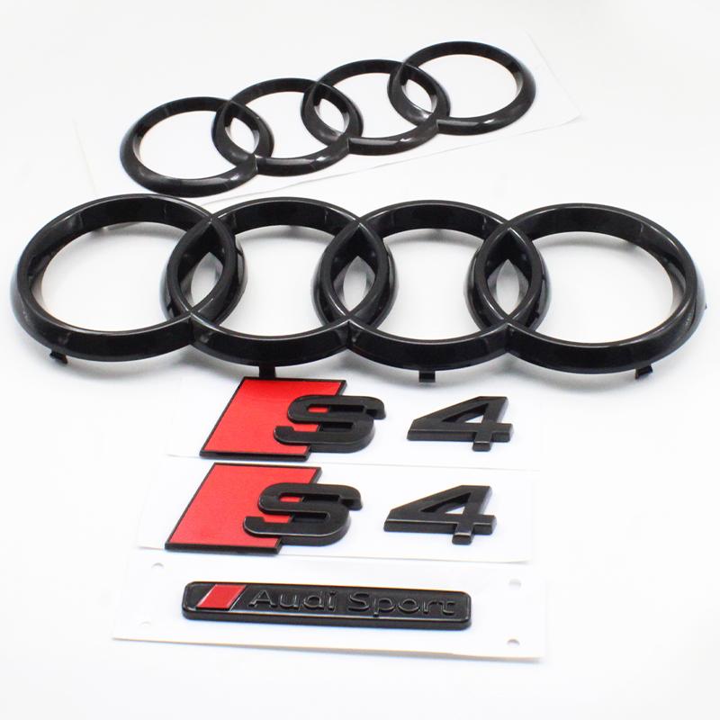 Glossy Black 192mm 275mm tt 2010-2019 S4 Badge ABS Car Styling Hood Front Bonnet Grill Rear Trunk S4 Emblem Stickers Accessory