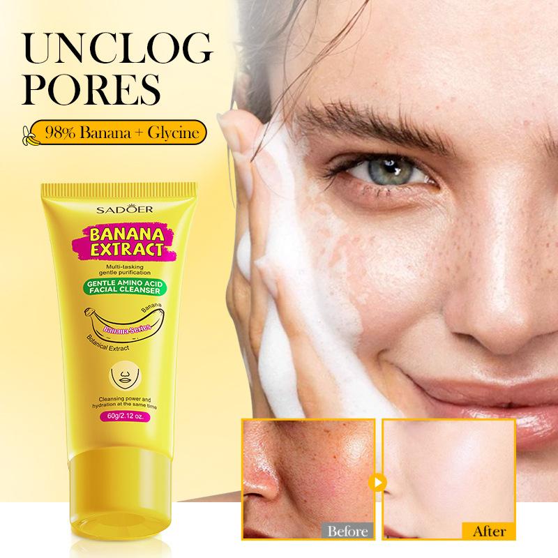 Banana Amino Acid Cleanser 60g SADOER Gentle cleansing facial cleanser