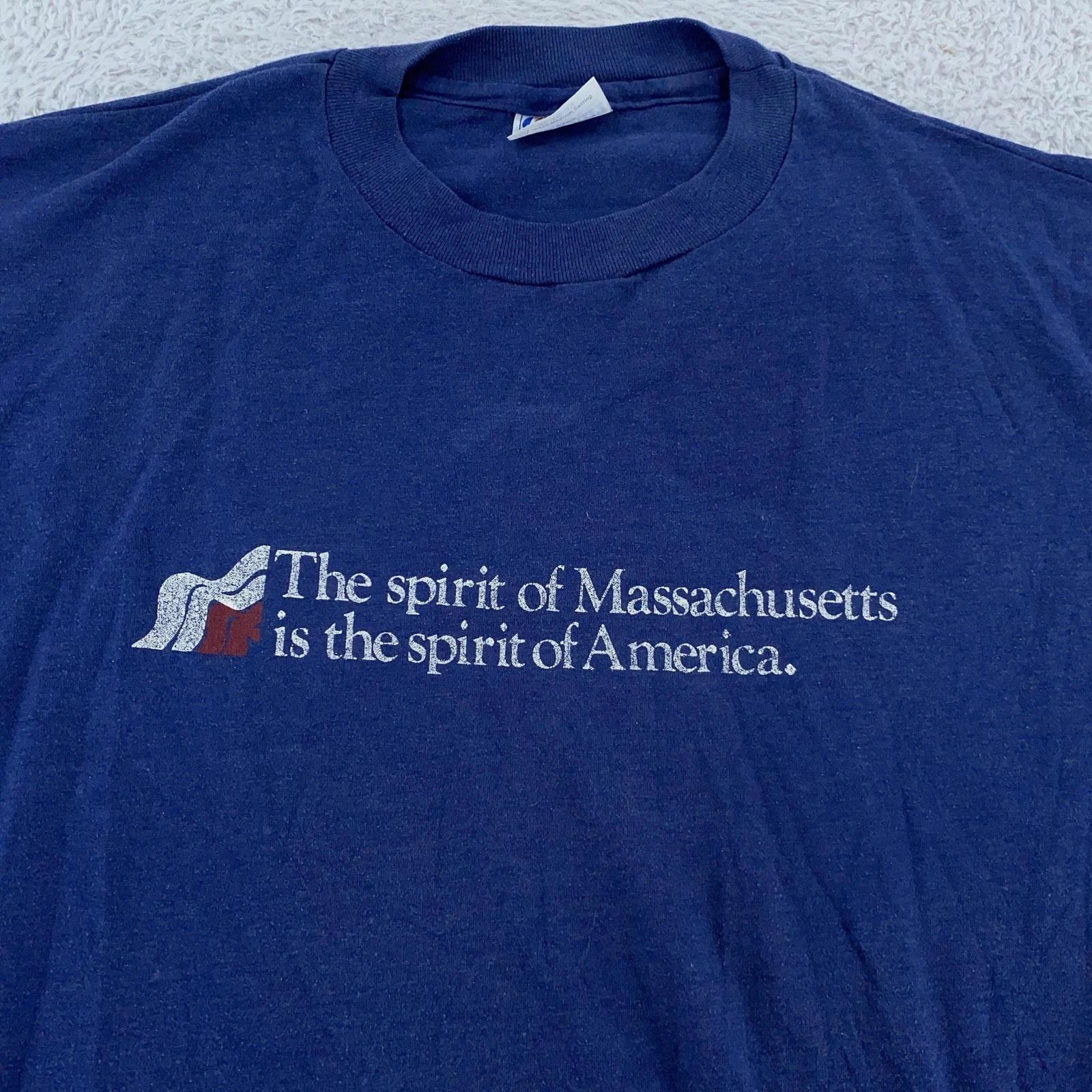 Vintage 80s Spirit of Massachusetts is Spirit of America Shirt Mens Large Tee S