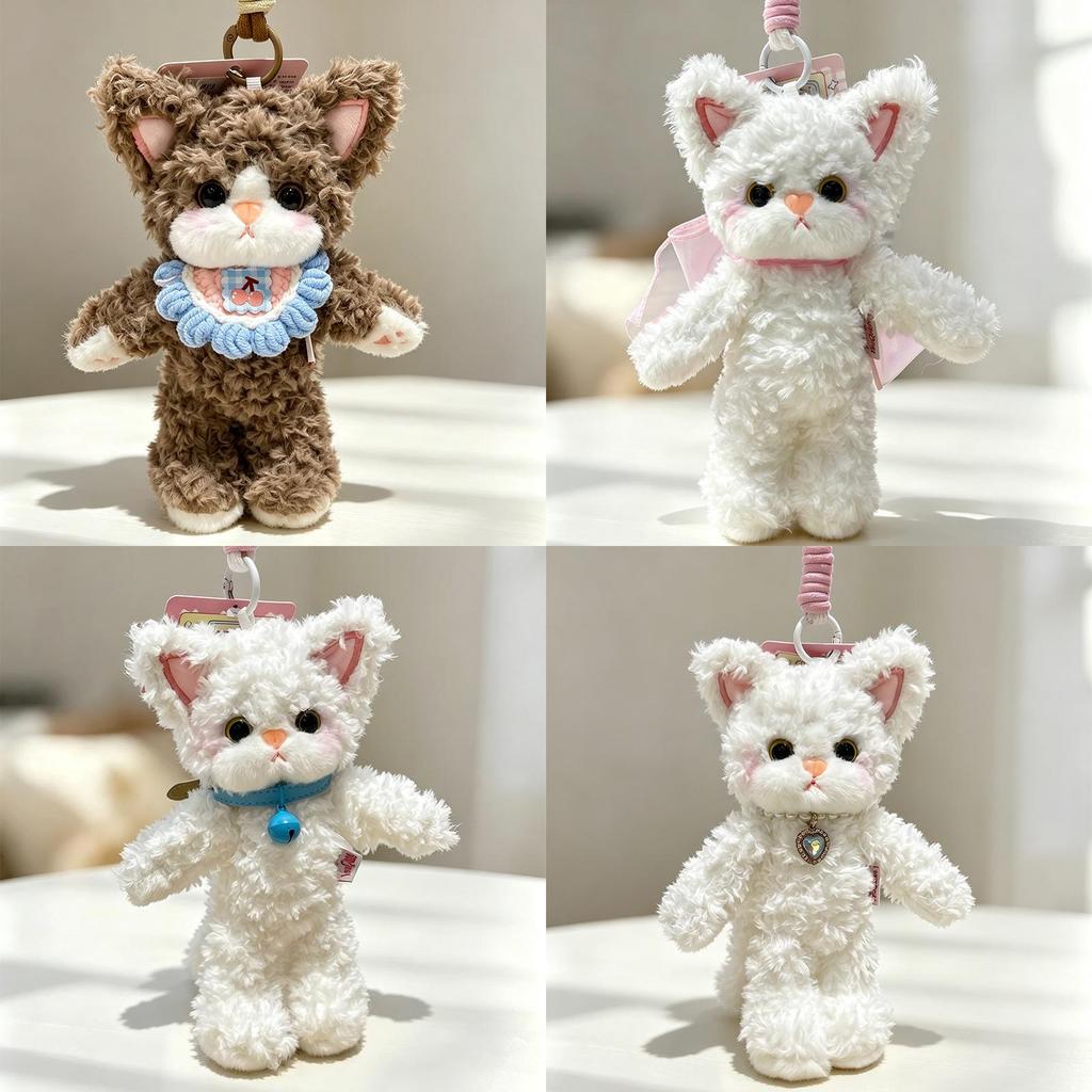 Devin Soft Plush Cat Keychain With Pp Cotton Filling For Bag Decor And Collection