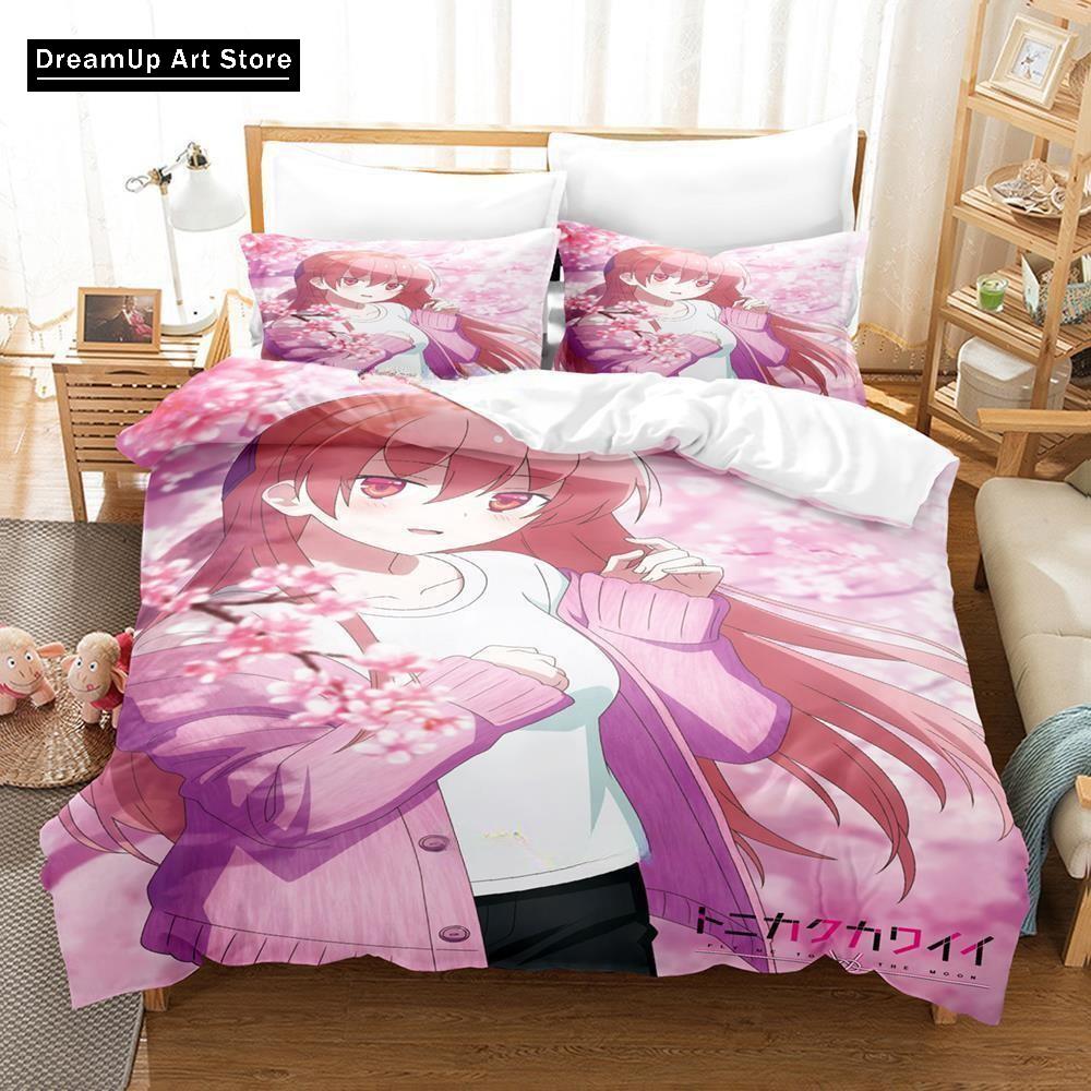 Anime TONIKAWA Měsíc pro tebe Povlečení Chlapci Dívky Jednolůžko Dvojlůžko Plná Velikost Povlak na přikrývku Povlak na polštář Postel Dospělí Ložnice