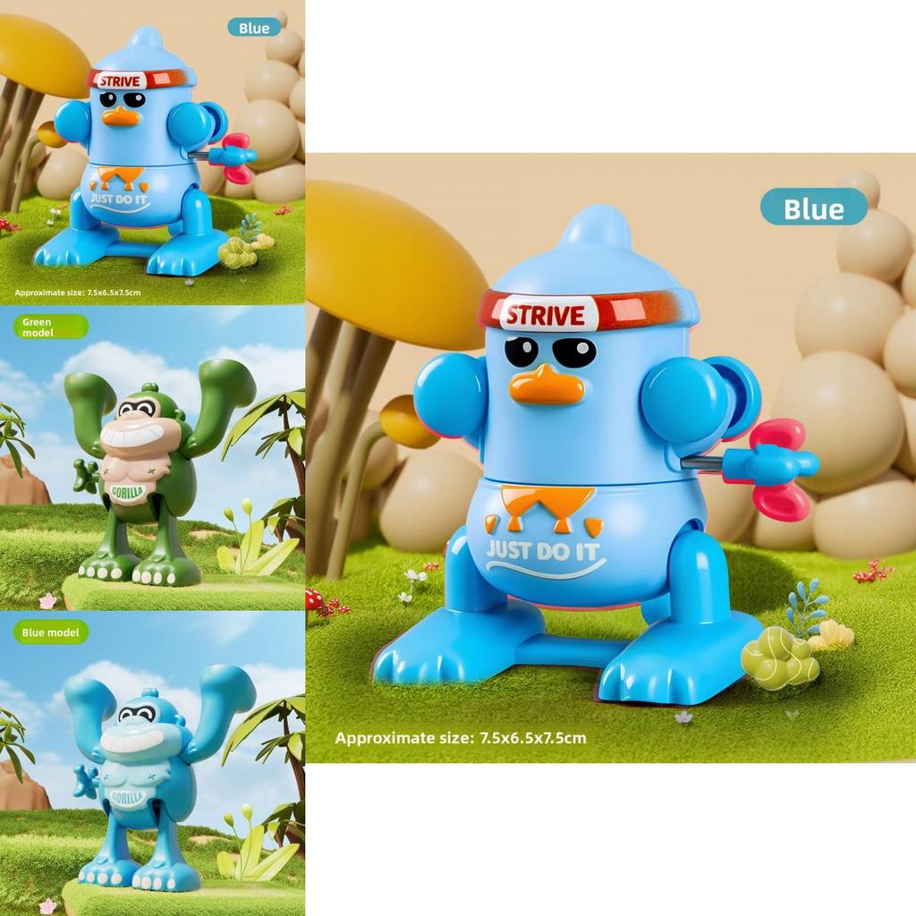 Plastic Baby Toy Set With Cartoon Duck And Gorilla For Infant Learning And Development