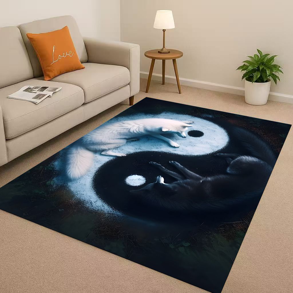 New Yin Yang Chinese Tai Chi Natural Balance Art Living Room Non-Slip Area Rug Soft Carpet for Bedroom Sofa,Home Decor Doormat