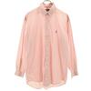 Check Pattern Long Sleeve Button Down Shirt M Orange Men's Used