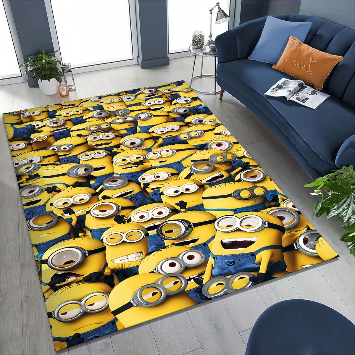 

3D Cartoon Minions Despicable Me Rug for Bedroom Living Room Sofa Home Doormat Decor, Large Kids PLAY Non-slip Floor Mat Gift 40x60cm( 15x23in )