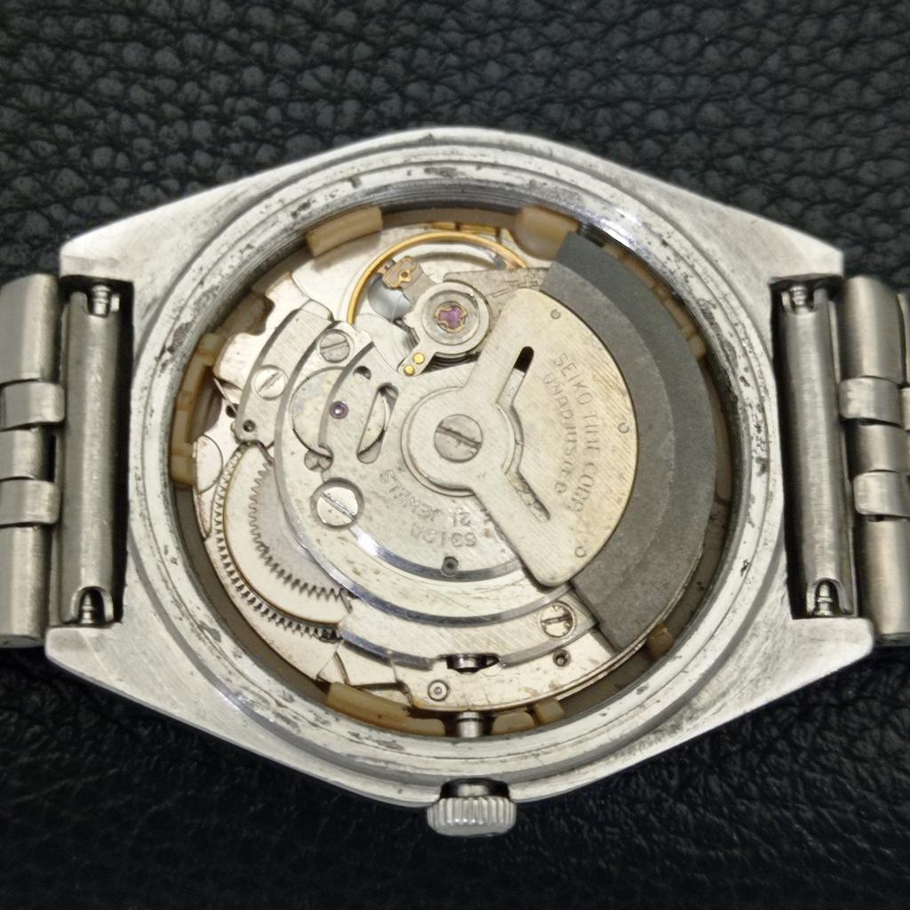 GENUINE VINTAGE SEIKO 5 JAPAN 6319A AUTOMATIC MENS WHITE DIAL WATCH a702707-1 R210-a702707