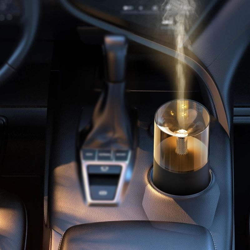 Car Diffuser Humidifier Aromatherapy Essential Oil Diffuser Portable Mini Humidifier USB Candlelight Aroma Diffuser For Car