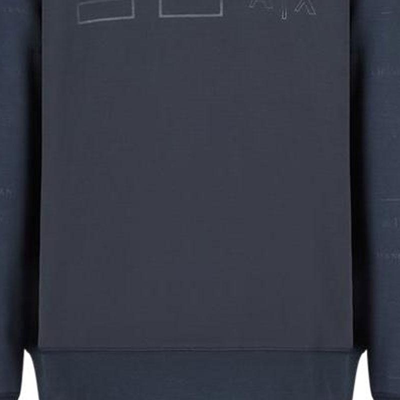 Armani Exchange Fw22 Solid Color Crew Neck Sports Sweatshirt Men sweatshirt Dark-Blue 6LZMAN-ZJCBZ-125CX
