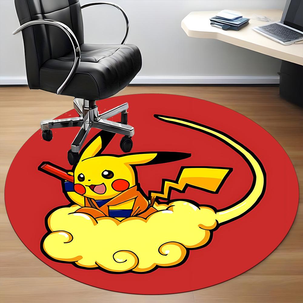 1pc Pikachu Cloud Chair Carpet for Office Non Slip, Machine Washable Rug for Office, Room Holiday Decor for Christmas, Birthday Polyester