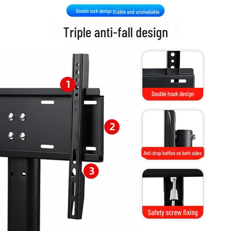 Universal TV Stand with Base Bracket, Suitable for 32-55 Inch Screens, Punch-Free Tripod Design