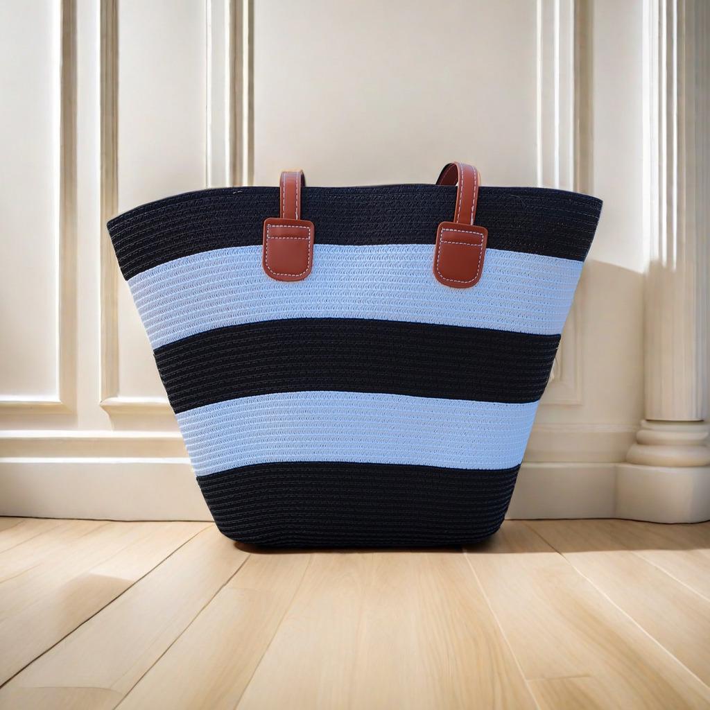 Women's Large Straw Beach Tote - Summer Handbag, Seaside Shoulder Bag, Vegetable Basket Style