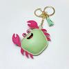 1 Pcs Simple And Fashionable Leather Crab Car Keychain Bag Creative Headphone Bag Pendant Accessories