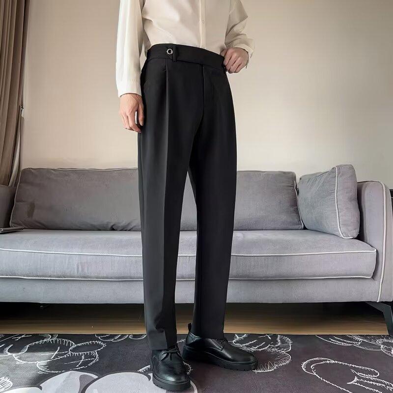 Pants Men's Trend Spring and Summer New Nine-point Small Trousers Men's Slim-fitting Drape Suit Pants Casual Trousers