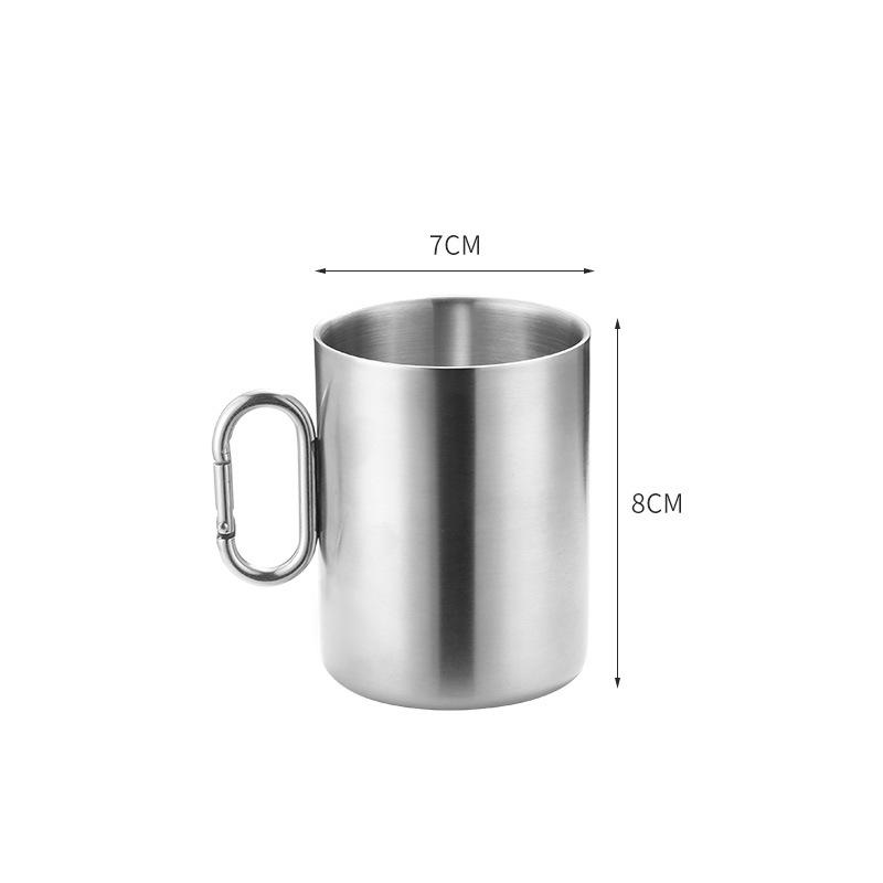 

Утолщенные пивные кружки для кемпинга на открытом воздухе, двухслойные кружки для холодных напитков, переносная кружка для альпинизма с карабином, посуда для питья 200-400ml