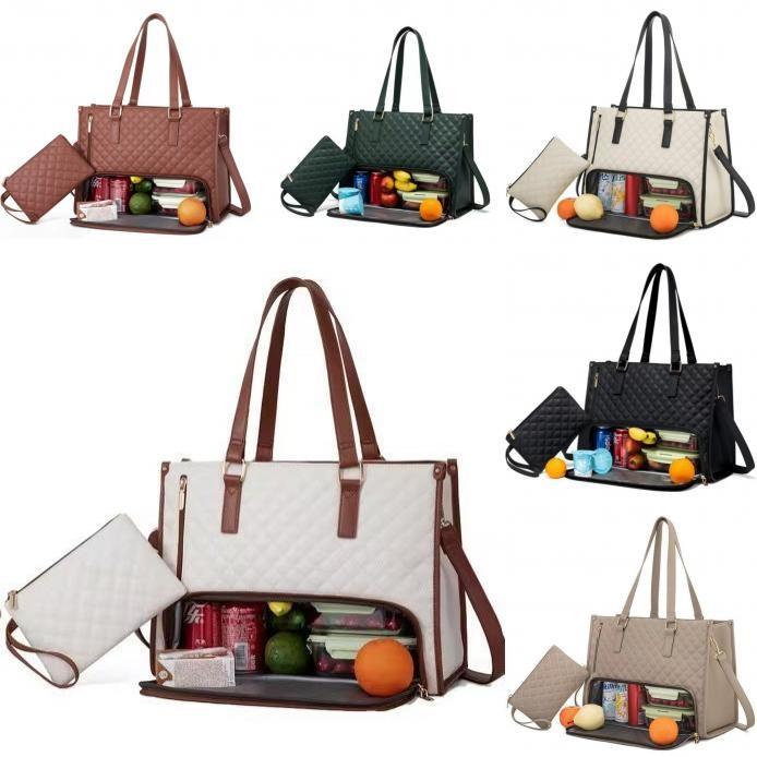 Sophisticated Pu Tote Bag With Inner Divider And Lunch Storage For Daily Commute