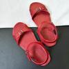 Fashion High Quality Red Pu Flat Sandals Women Fashion Cozy Back Strap Buckle Design Brand Casual Shoe Summer Sexy Open Toe Beach Sandal