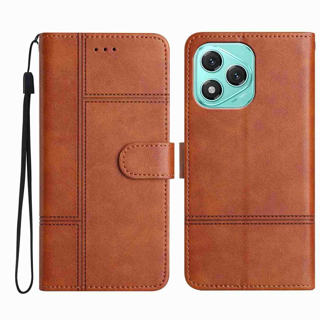 Brieftaschenhülle für Honor 400 Lite 5G, mit Linienmuster bedruckte PU-Leder-Handyhülle