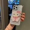 Cartoon Kt cat makeup mirror for OPPO reno14 glitter anti-drop realmeV60 all-inclusive A8 protective case
