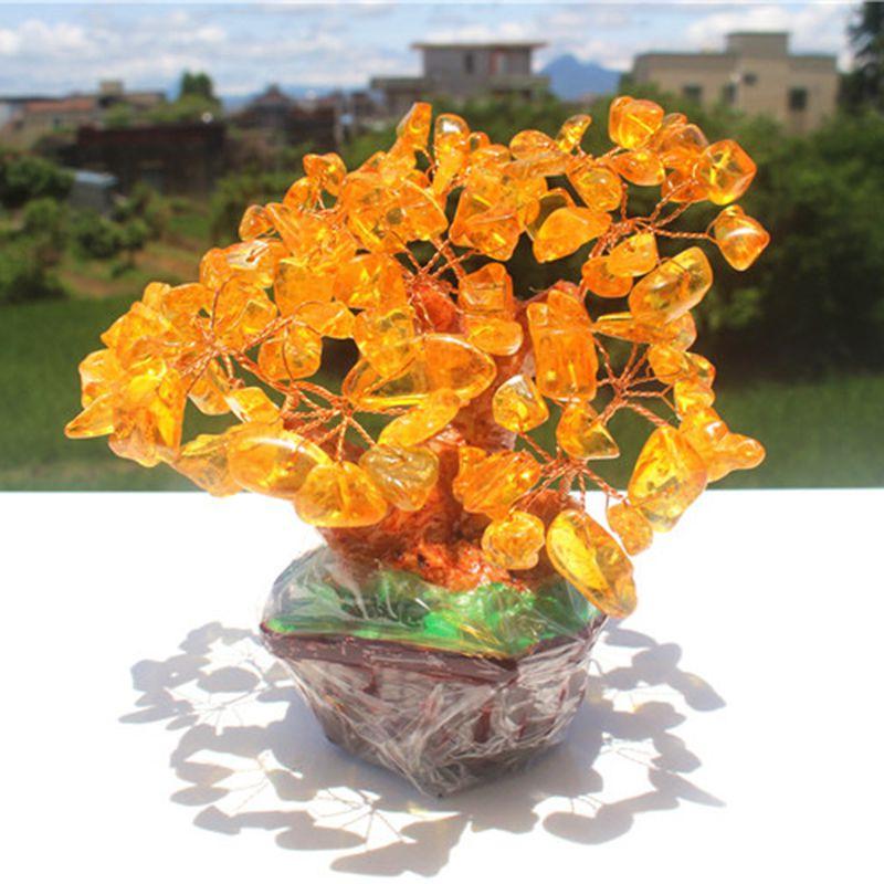 

Кристальное Денежное Дерево Богатства Духовное Дерево Удачи Цитрин Аметист Поделки Yellow