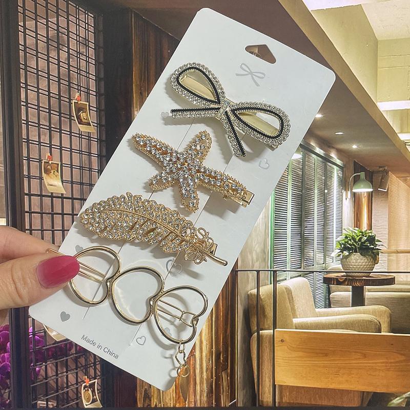 Pearl Hair Clip For Women Korean Hairpins Girl Geometric Crystal Hair Barrettes Fashion New Hairgrip Headwear Hair Accessories