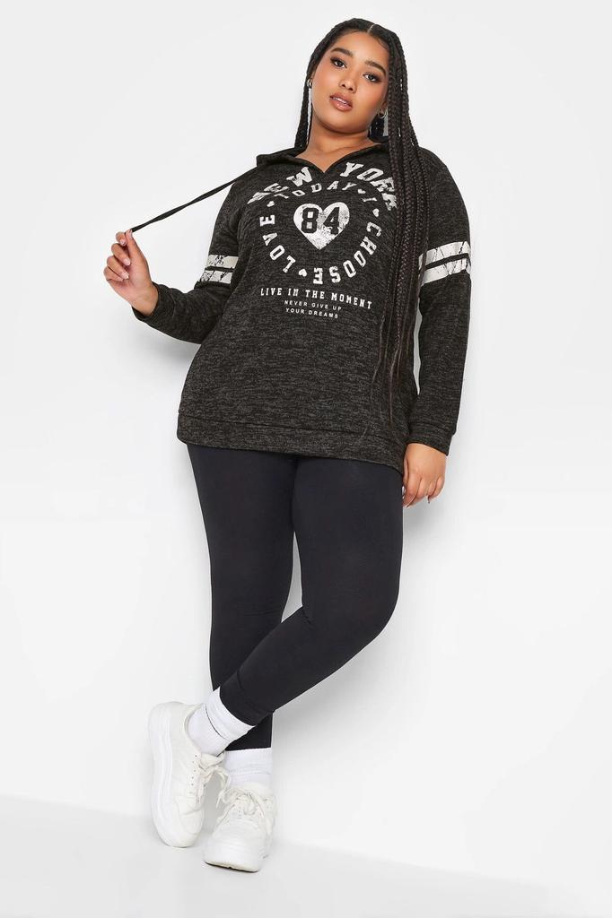 Women's Style Big Size Sweatshirt Plus Size V-Neck Printed Hooded Sweatshirt 302595