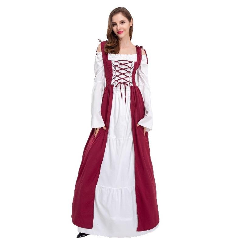 Kolekcja Halloween Średniowieczny Vintage Styl Dworski Słodki Patchwork Wiktoriańska Suknia Kostium