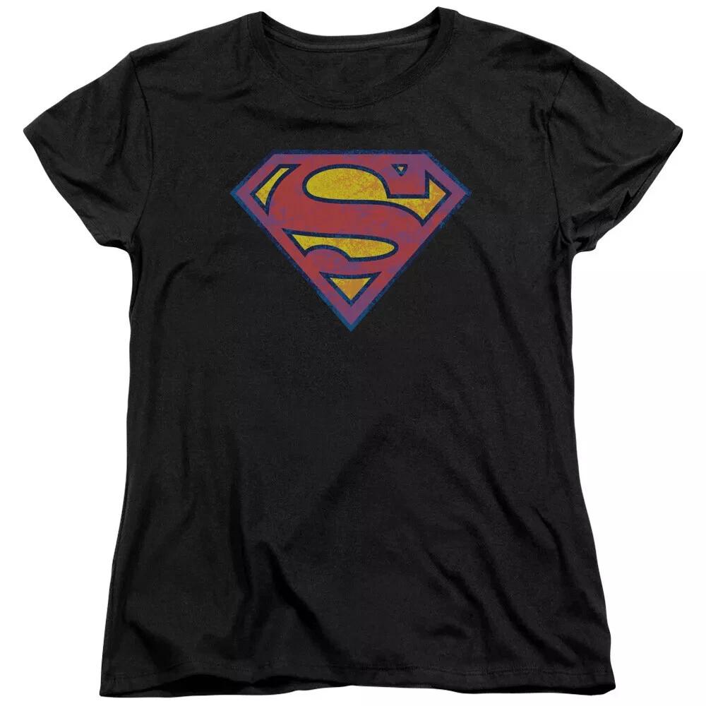 Superman  Neon Distress Logo  Women s T-Shirt XL