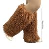 Harajuku Shoes Cuffs Leg Warmer Winter Warm Vintage Solid Color Fuzzy Plush Boots Cover Thick Calf Socks for Womens