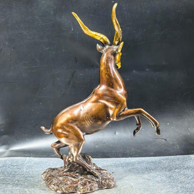 Gilt copper zodiac sheep figurine for home decor, wine cabinet, living room, office, study , opening decoration, house