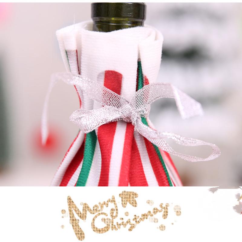 Noua decorațiuni de Crăciun și rechizite pentru festival Set de sticle de vin imprimate Set de sticle de șampanie de vin roșu Set de vin cu desene animate