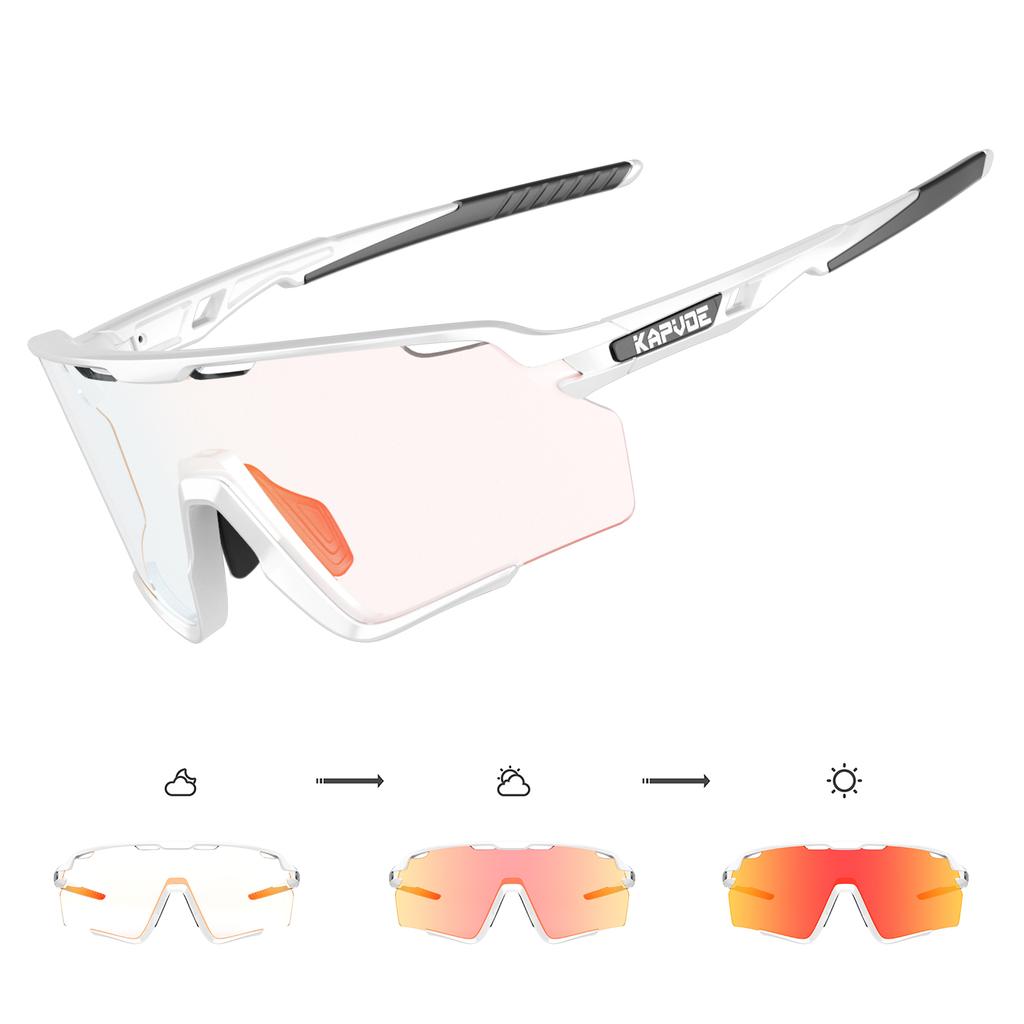 Kapvoe Photochromic Hiking Eyewear Cycling Glasses Sunglasses for Men Silver Lens Multi Color Women Bike Outdoor Riding Running