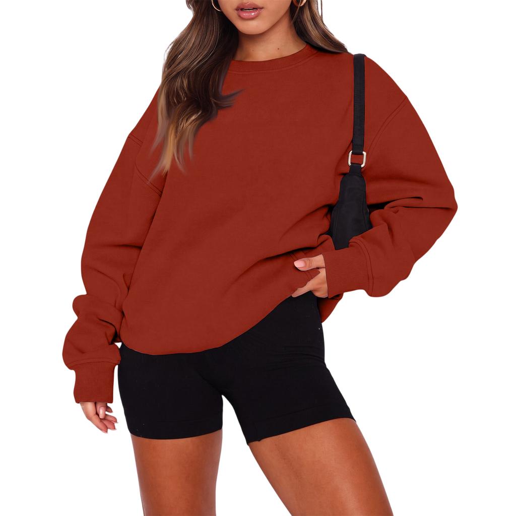 Women's Fashion Long Sleeve Crewneck Sweatshirt Top for Casual Everyday Wear