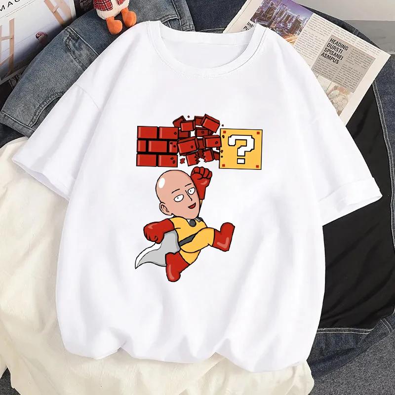 Anime One Punch Man Hrdina Saitama Oppai Potištěné Tričko Léto Dámské Ležérní Krátký Rukáv Streetwear Trička Harajuku Trička Topy