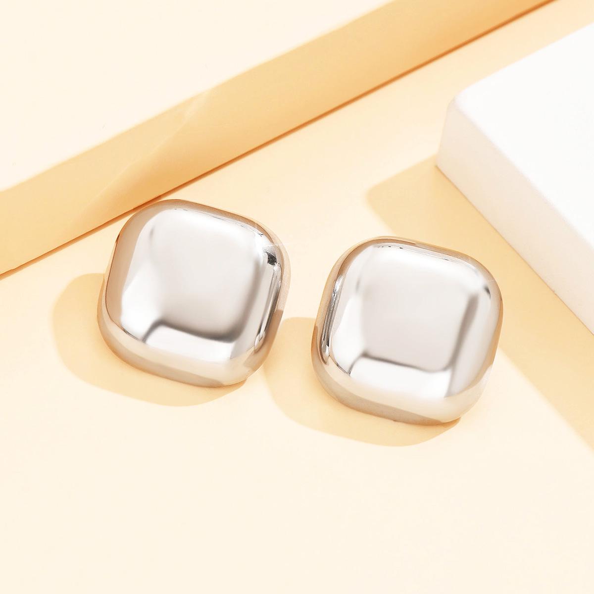 Luxury Geometric Stainless Steel Hoop Earrings