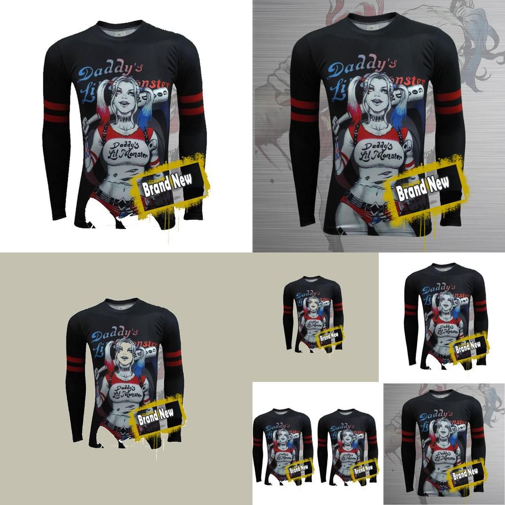 Harley Quinn T Shirt For Men Long Sleeve Polyester Casual Streetwear Teenager Style