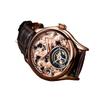 Swiss 18k Gold Tourbillon Men's Automatic Skeleton Watch with Leather Strap