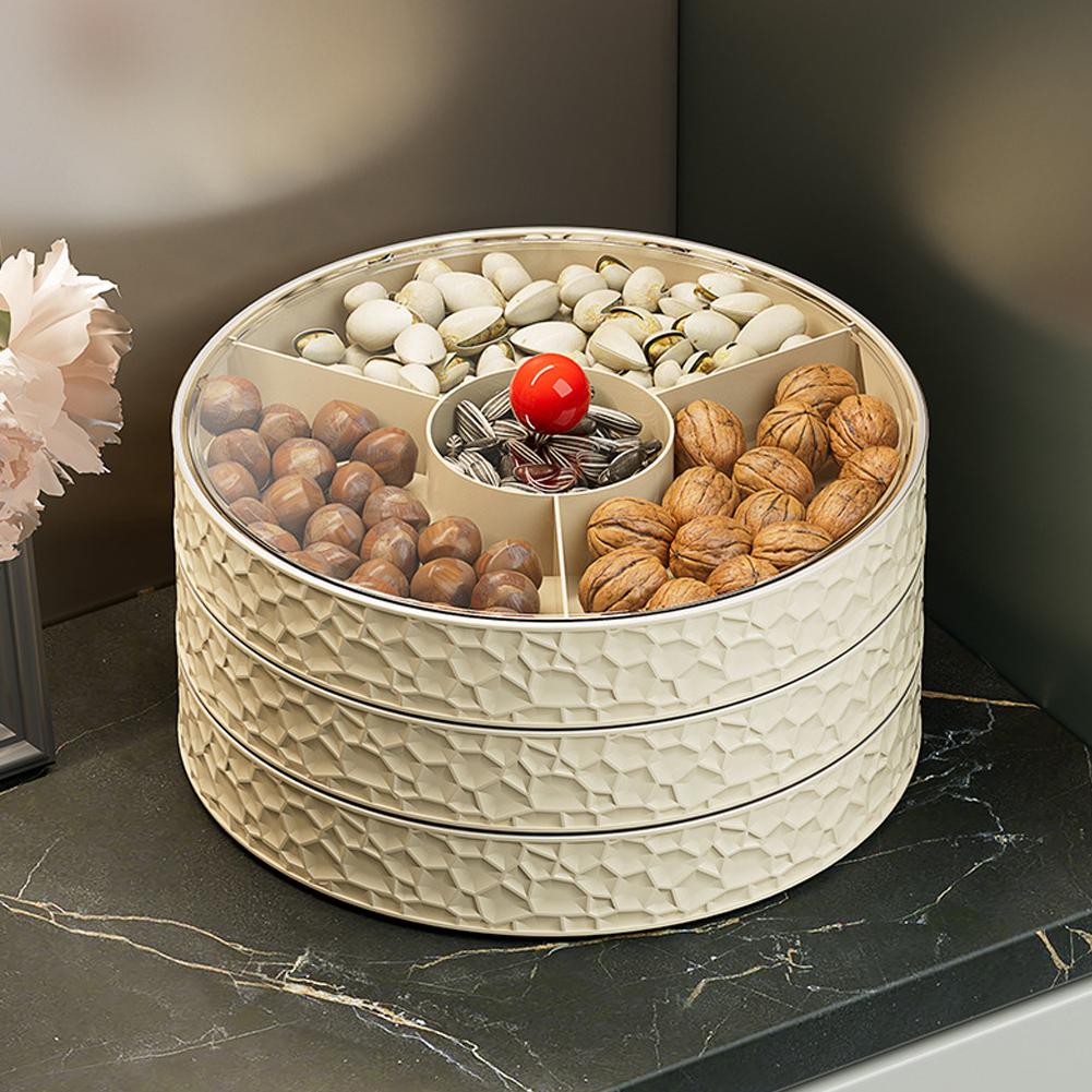 Einfache Mehrgitter-Fruchtschale Melonenkern-Bonbons Aufbewahrungsbox für Wohnzimmer