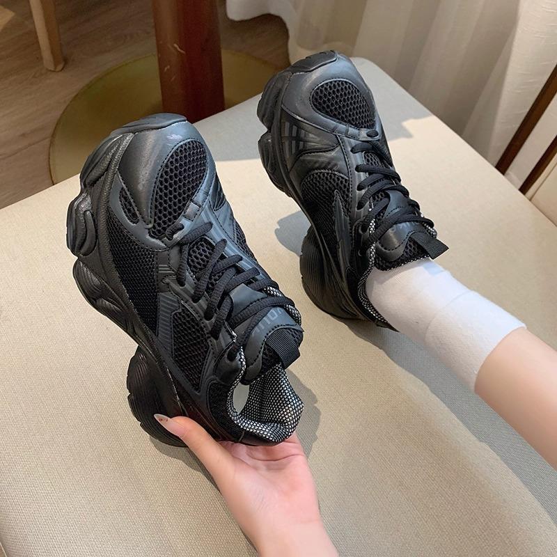 ~ Leather 6cm thick-soled new dad shoes women's autumn height-increasing casual sports shoes