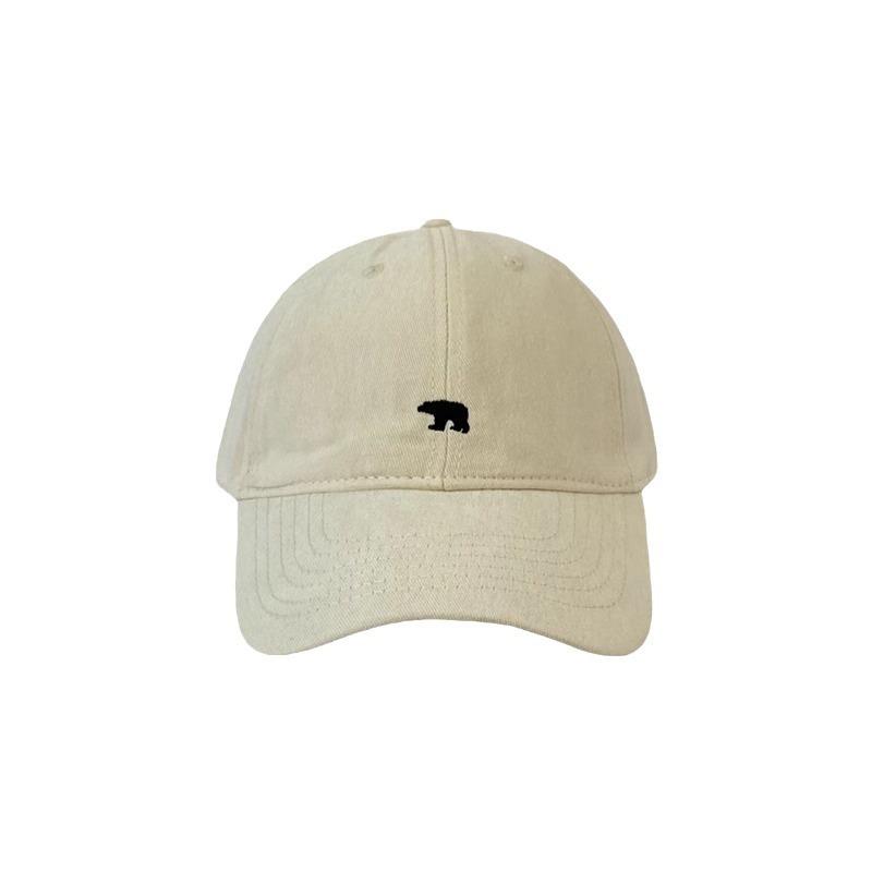 Embroidered Polar Bear Big Head Circumference Spring and Autumn Baseball Cap for Women and Men's Hat Showing Small Face