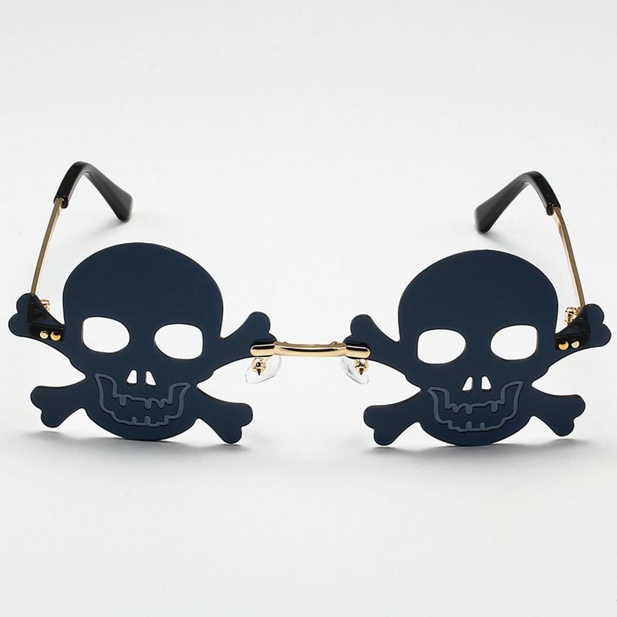 

Пара черепов новые безрамные забавные танцевальные очки для Хэллоуина . чёрный