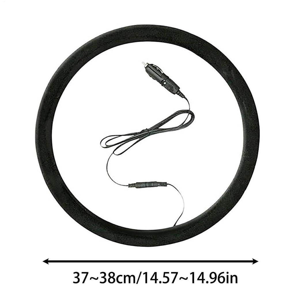Steering Wheel Cover 12V Plug-in Winter Heated Steering Wheel Protector For Road Trip Travel Daily Commute Minivan