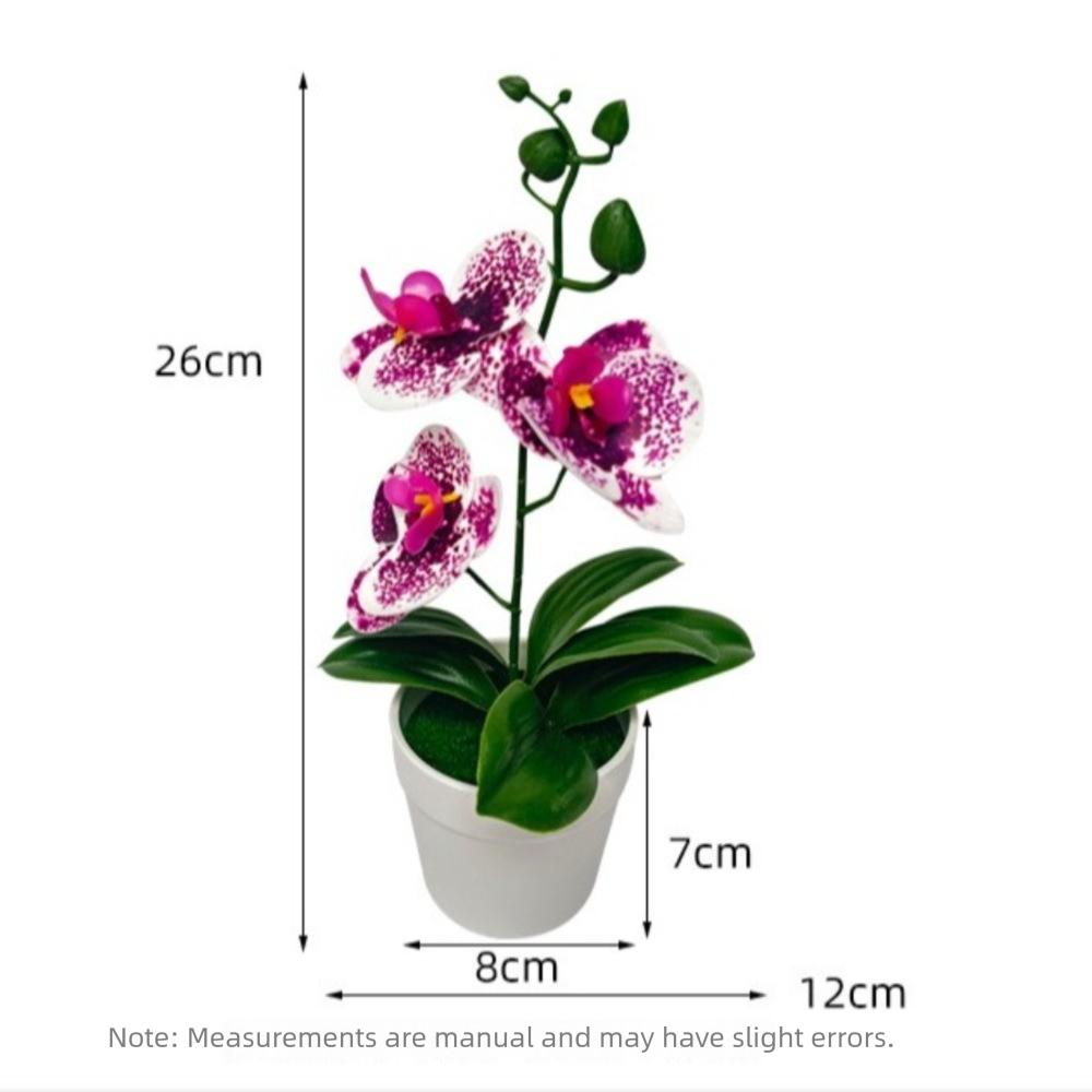 Creative 26cm Simulated Butterfly Orchid DIY Gifts Artificial Orchid Bonsai Faux Flowers for Outdoor Indoor Office