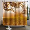 Fall Forest Natural Scene Shower Curtain for Bathroom Autumn Maple Tree Plants Rural Landscape Pumpkin Waterproof Shower Curtain