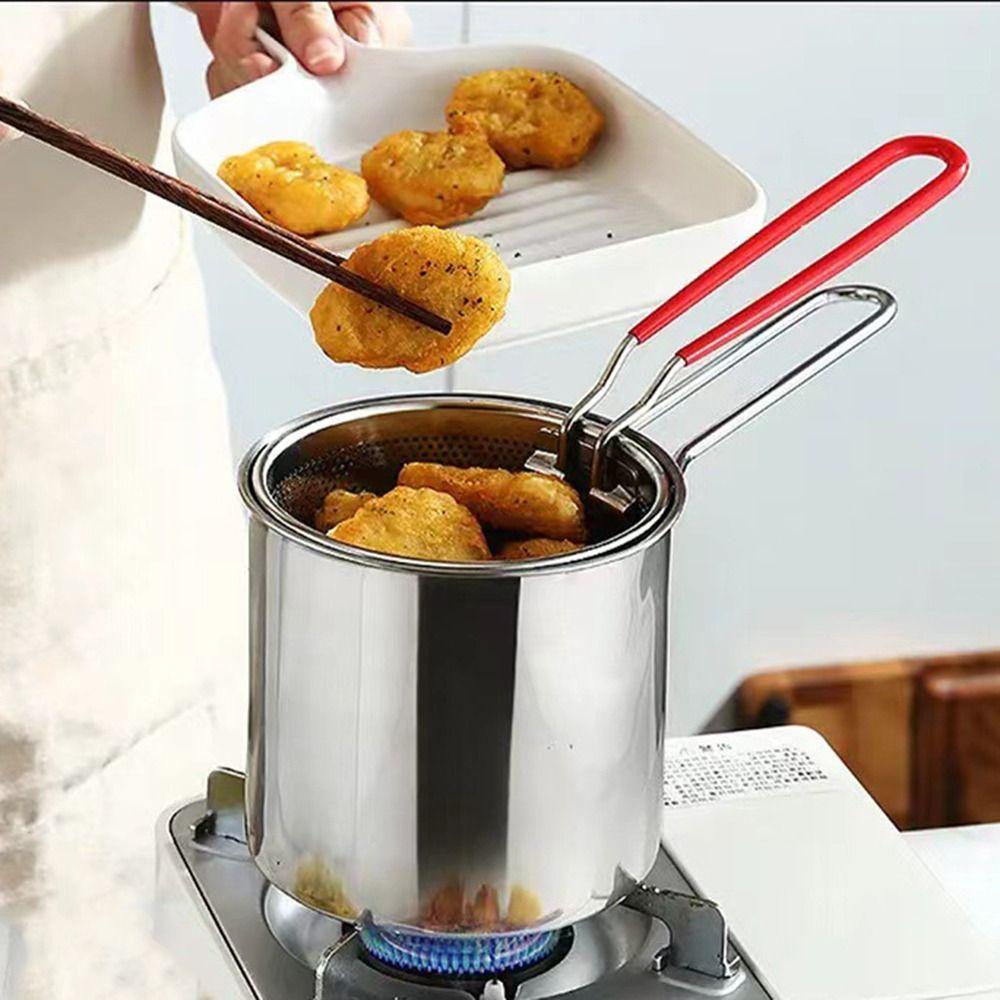 Multifunction Deep Frying Pot with Strainer Food Sieve Cooking Tool Skimmer  Restaurant