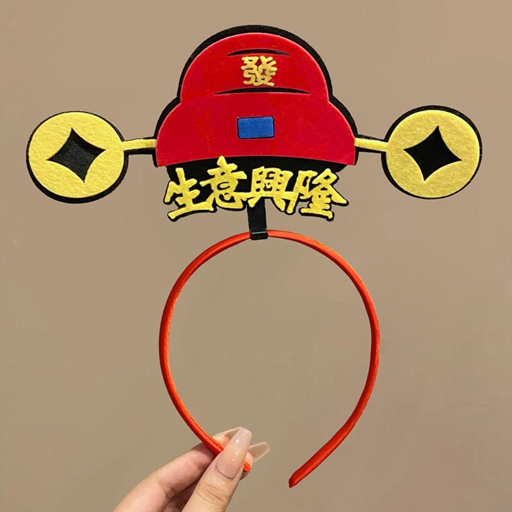 Cartoon 2024 Happy New Year Headband Red Hairband New Year Headdress Lovely Dragon Headband  Girl